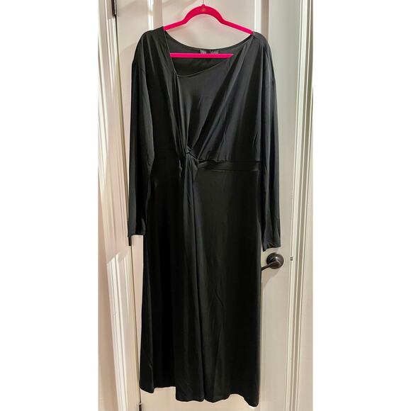 Eloquii Black Twist Detail Stretch Fit and Flare Midi Dress NWT 20W - Picture 8 of 9